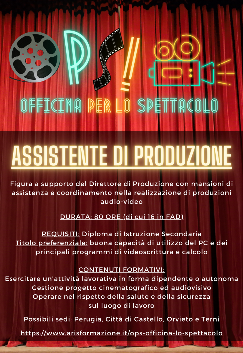 assistente di produzione locandina