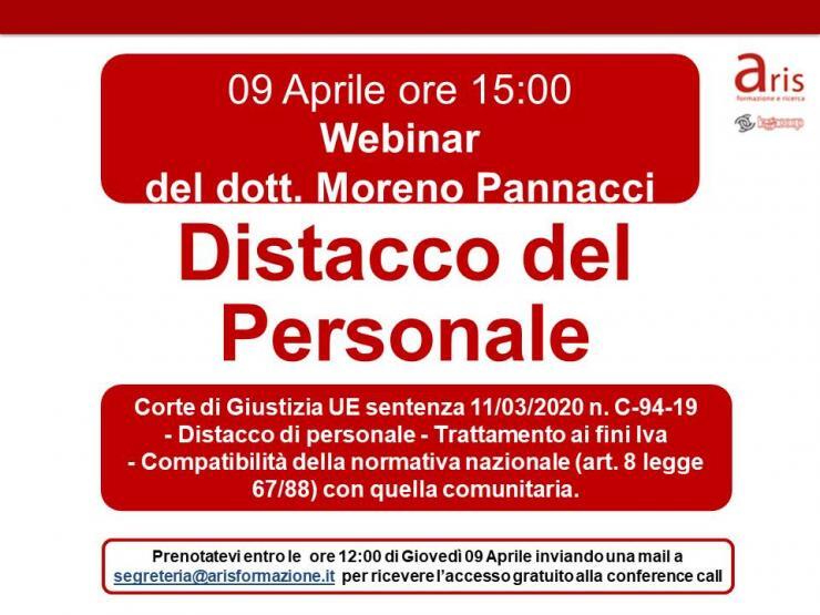 WEBINAR GRATUITA "DISTACCO DEL PERSONALE"