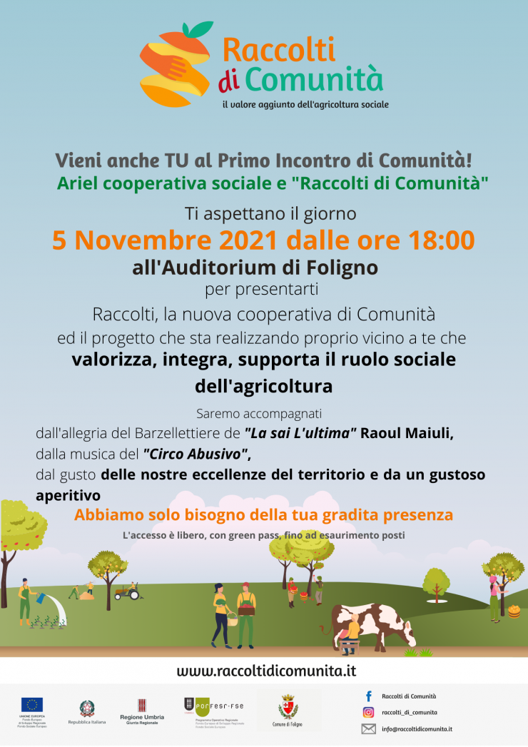 RACCOLTI DI COMUNITÀ AL PRIMO INCONTRO