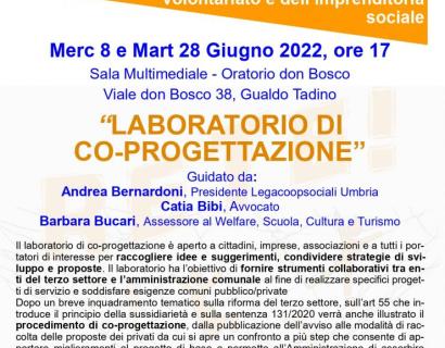 “LABORATORIO DI CO-PROGETTAZIONE” Mercoledì 8 e Martedì 28 Giugno 2022, ore 17