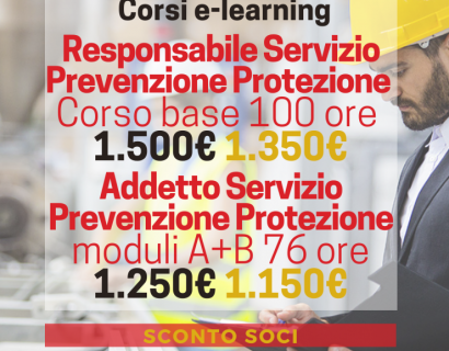 DAL 19 NOVEMBRE I CORSI RSPP E ASPP IN E-LEARNING