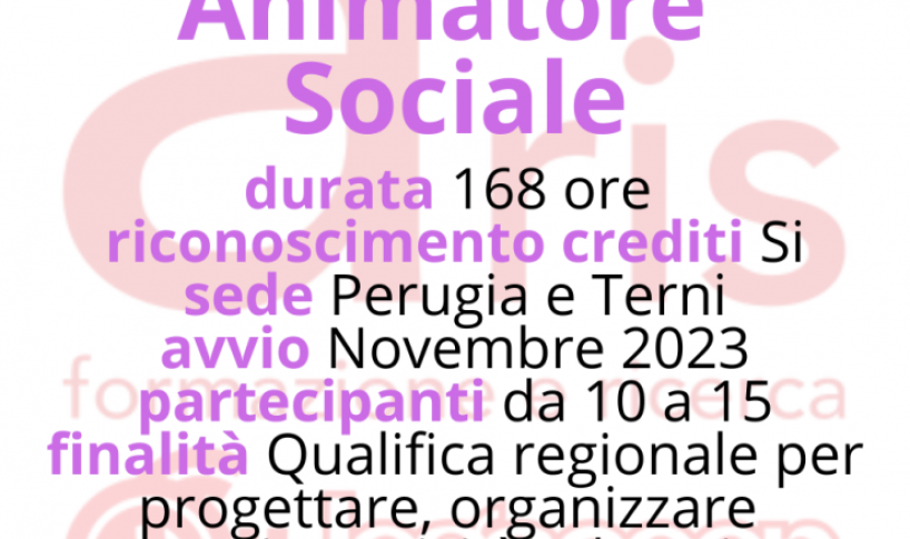 Corsi per animatore sociale