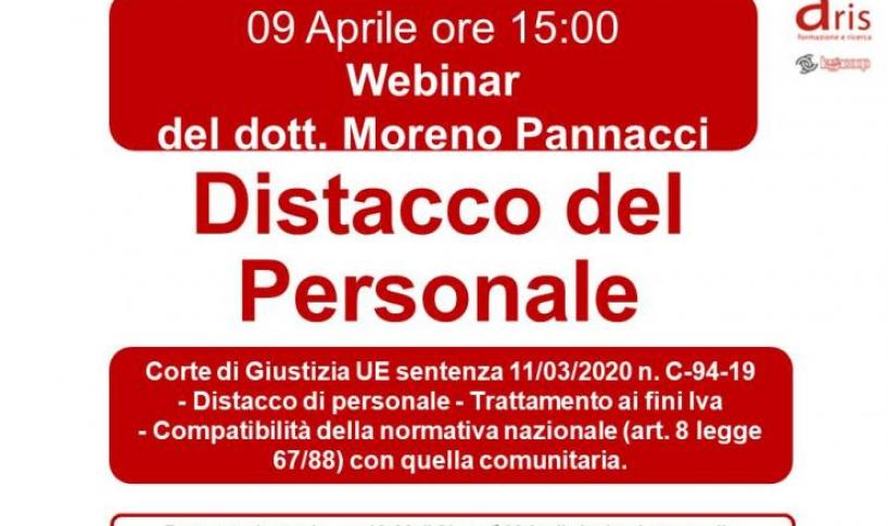 WEBINAR GRATUITA "DISTACCO DEL PERSONALE"